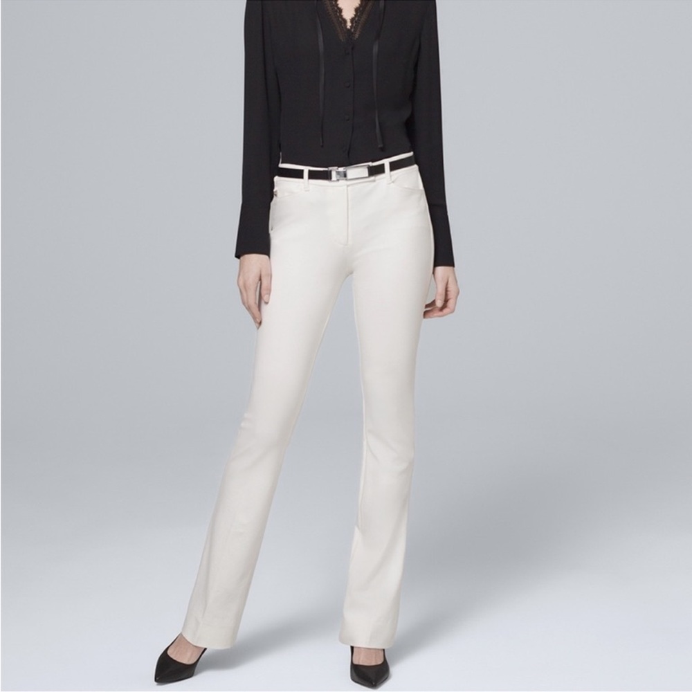 WHBM Effortless Slim Boot Pant Ecru Ponte Size 8 $120 NWT KL
